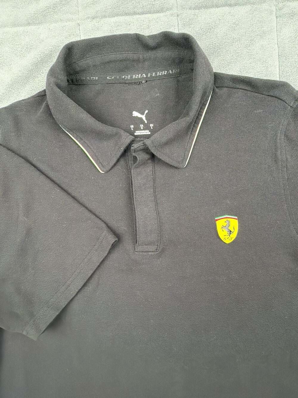 Puma Scuderia Ferrari Men's Black Short Sleeve Polo Shirt Size L